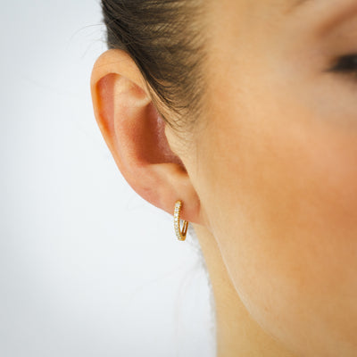 Luminesce Lab Grown 1/10 Carat Diamond Hoop Earrings in 9ct Yellow Gold