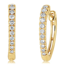 Load image into Gallery viewer, Luminesce Lab Grown 1/5 Carat Diamond Hoop Earrings in 9ct Yellow Gold