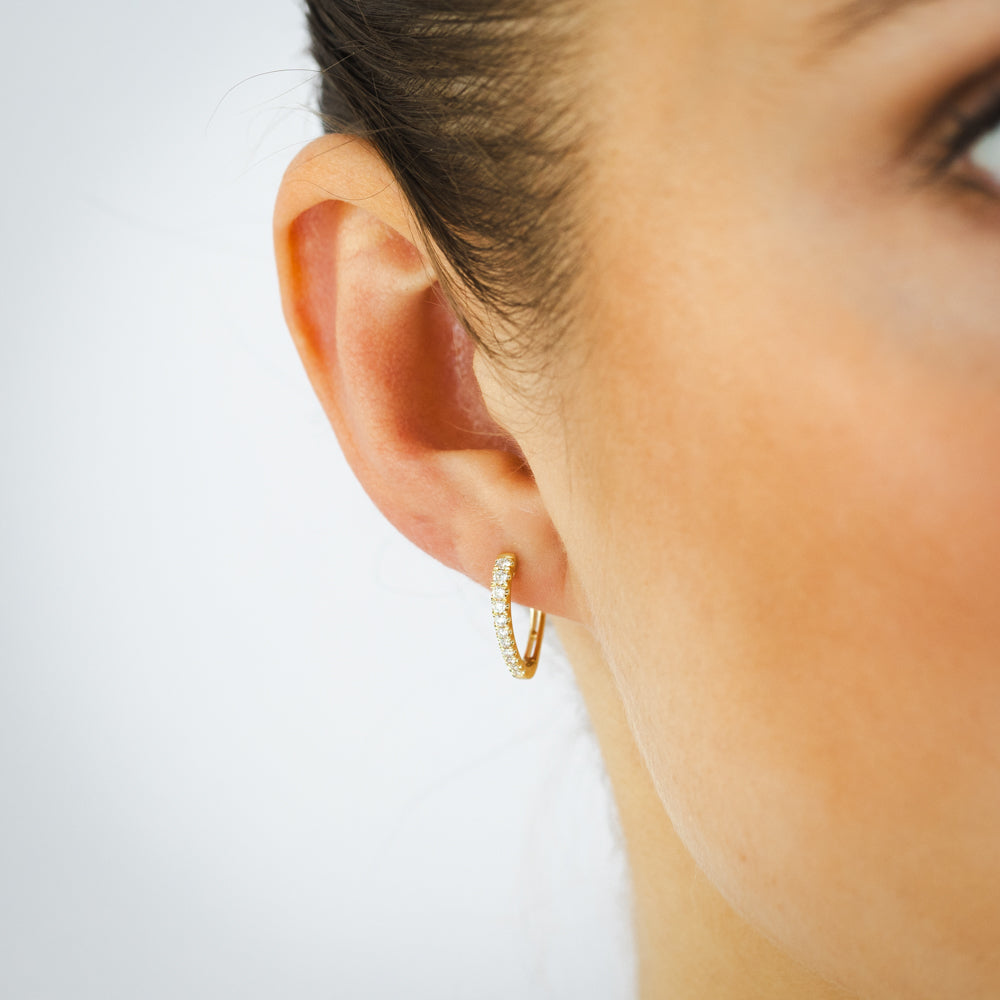 Luminesce Lab Grown 1/5 Carat Diamond Hoop Earrings in 9ct Yellow Gold