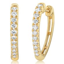 Load image into Gallery viewer, 0.30 Carat Diamond Hoop Earrings in 9ct Yellow Gold