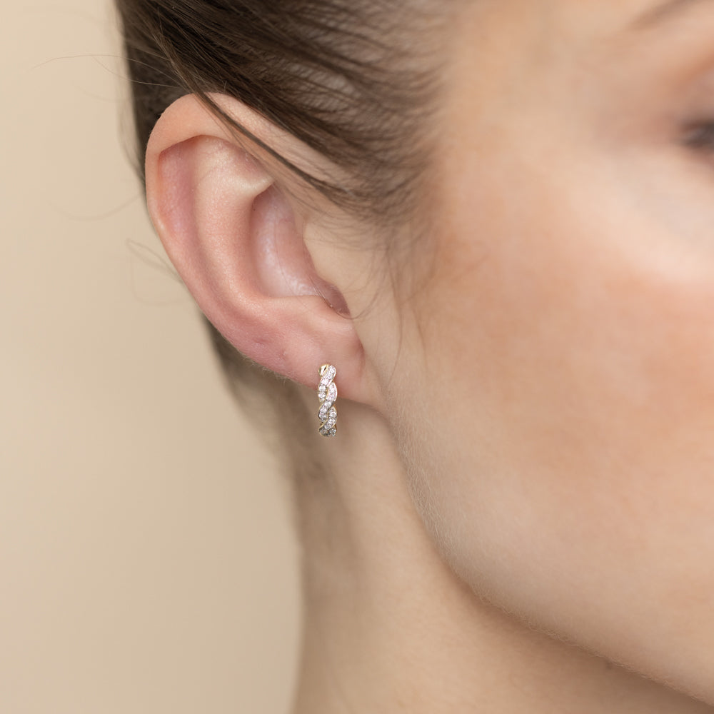 Luminesce Lab Grown 1/6 Carat Diamond Hoop Twist Earrings in 9ct Yellow Gold