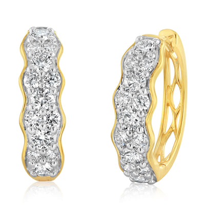 Luminesce Lab Grown 1 Carat Diamond Hoop Earrings in 9ct Yellow Gold
