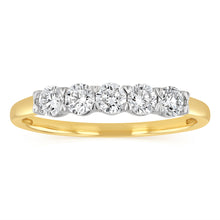 Load image into Gallery viewer, Luminesce Lab Grown 1/2 Carat Eternity Ring in 9ct Yellow Gold