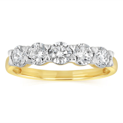 Luminesce Lab Grown 1 Carat Eternity Ring in 9ct Yellow Gold