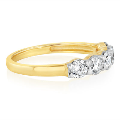 Luminesce Lab Grown 1 Carat Eternity Ring in 9ct Yellow Gold