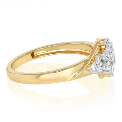 Luminesce Lab Grown Diamond 1/2 Carat Cluster Diamond Ring in 9ct Yellow Gold