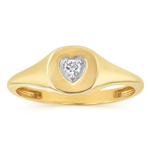 Load image into Gallery viewer, Luminesce Lab Grown 1 Diamond Heart Ring in 9ct Yellow Gold