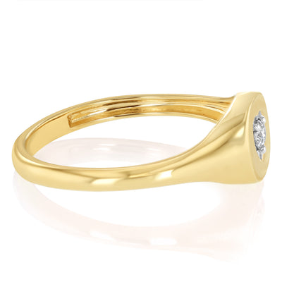 Luminesce Lab Grown 1 Diamond Heart Ring in 9ct Yellow Gold