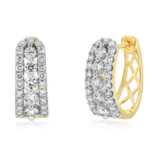 Load image into Gallery viewer, Luminesce Lab Grown1 Carat Diamond Hoop Earrings in 9ct Yellow Gold