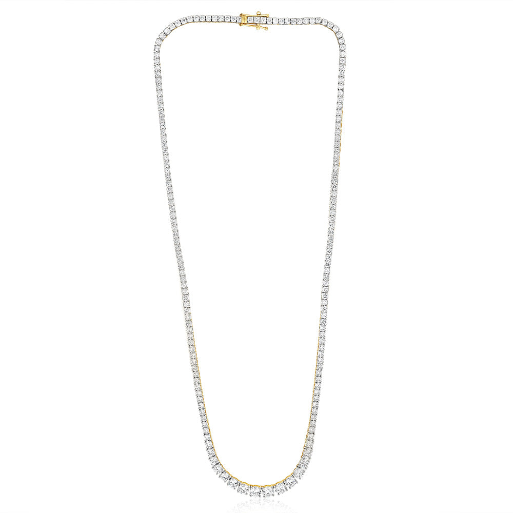 Luminesce Lab Grown 10 Carat Diamond Tennis Necklace in Sterling Silver