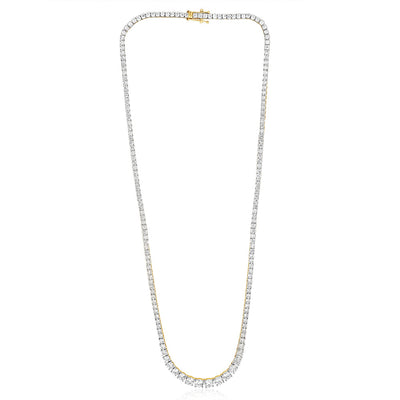 Luminesce Lab Grown 10 Carats Diamond Tennis Necklace in 9ct Yellow Gold