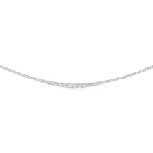 Load image into Gallery viewer, Luminesce Lab Grown 10 Carat Diamond Tennis Necklace in Sterling Silver