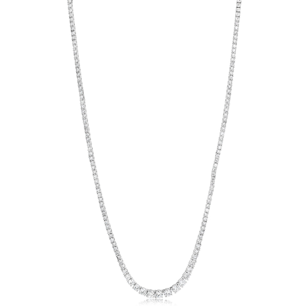 Luminesce Lab Grown 10 Carat Diamond Tennis Necklace in Sterling Silver