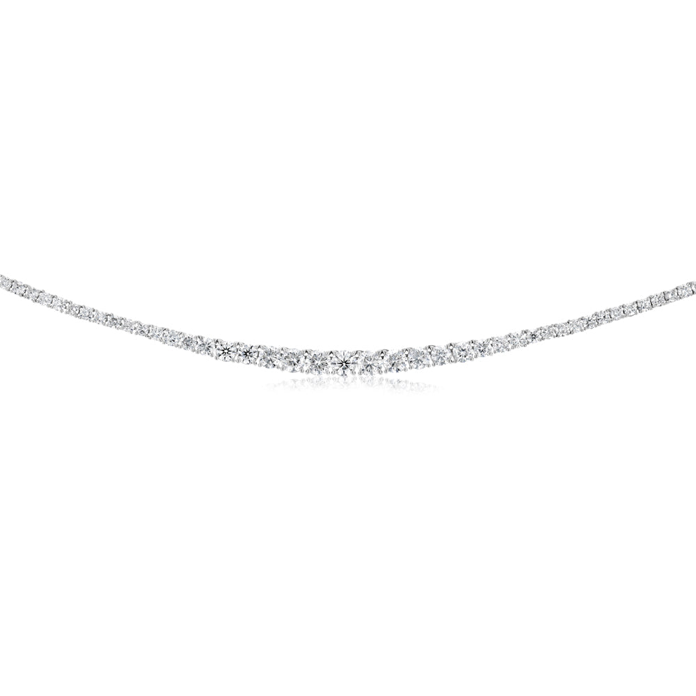 Luminesce Lab Grown 10 Carat Diamond Tennis Necklace in Sterling Silver