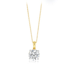 Load image into Gallery viewer, Luminesce Lab Grown 3 Carats Diamond Solitaire Pendant on Adjustable Chain in 9ct Yellow Gold