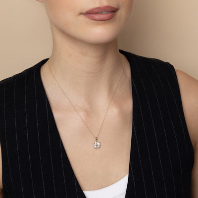 Luminesce Lab Grown 3 Carats Diamond Solitaire Pendant on Adjustable Chain in 9ct Yellow Gold