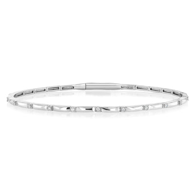 Luminesce Lab Grown 1/6 Carats Diamond Bangle in Sterling Silver