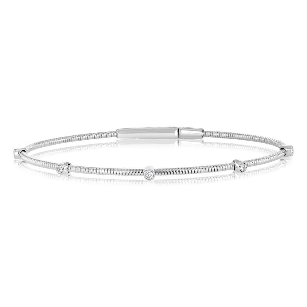 Luminesce Lab Grown 0.23 Carats Diamond Bangle in Sterling Silver