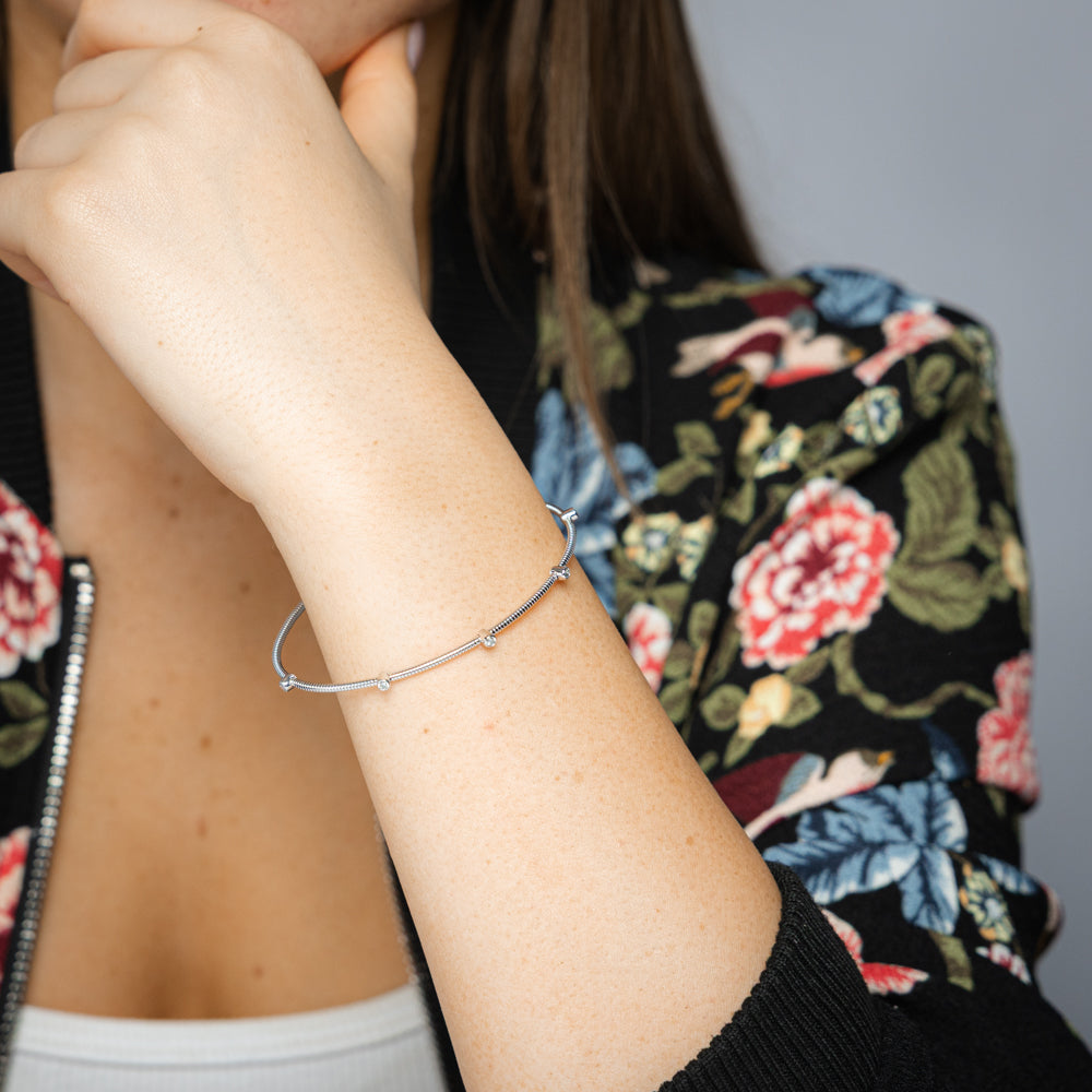 Luminesce Lab Grown 0.23 Carats Diamond Bangle in Sterling Silver