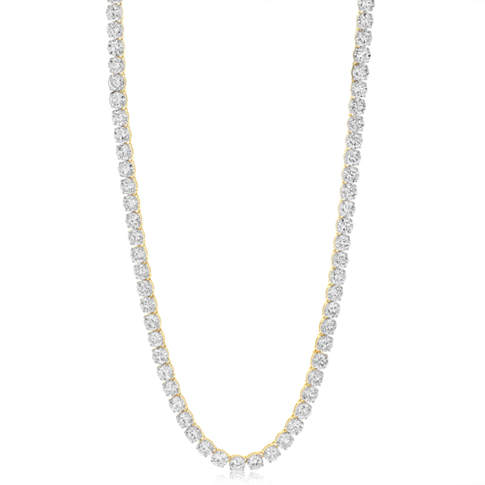 Luminesce Lab Grown 20 Carats Diamond Tennis Necklace in 9ct Yellow Gold