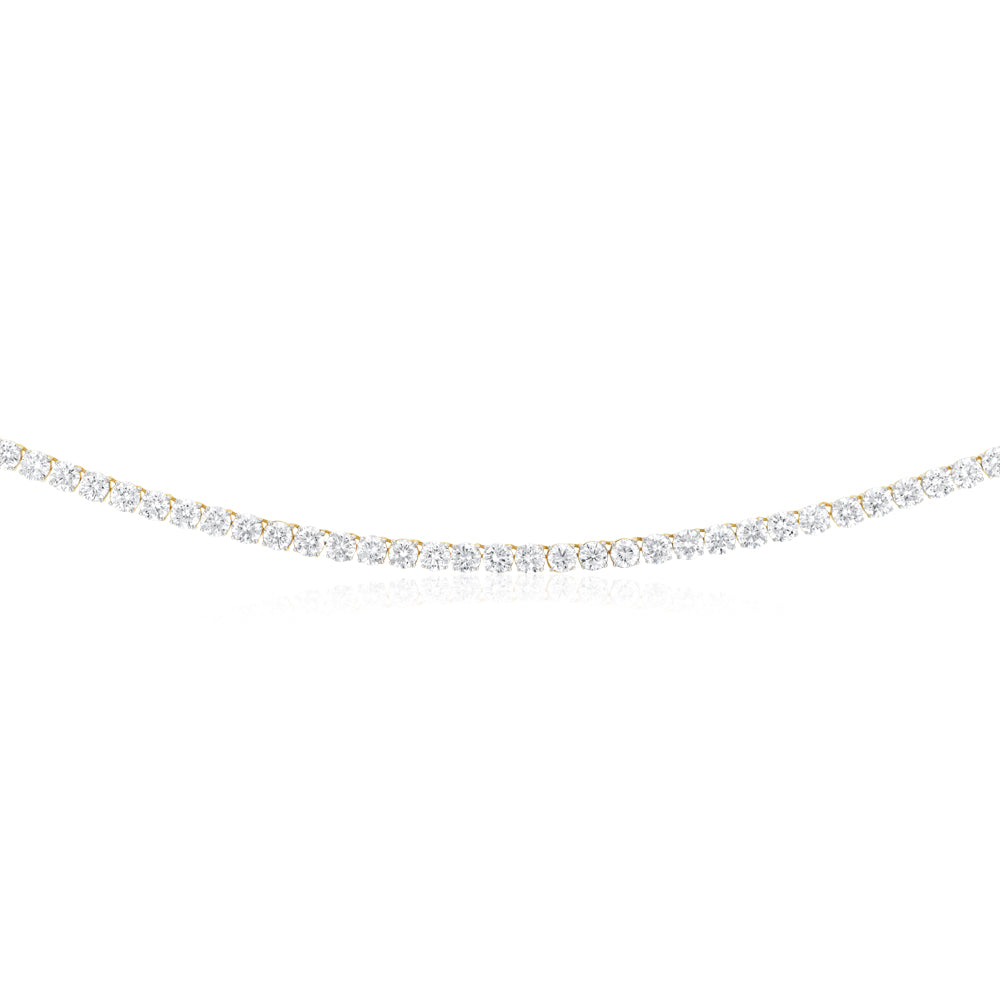 Luminesce Lab Grown 20 Carats Diamond Tennis Necklace in 9ct Yellow Gold