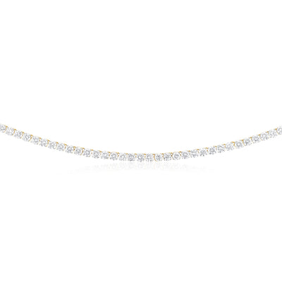 Luminesce Lab Grown 20 Carats Diamond Tennis Necklace in 9ct Yellow Gold