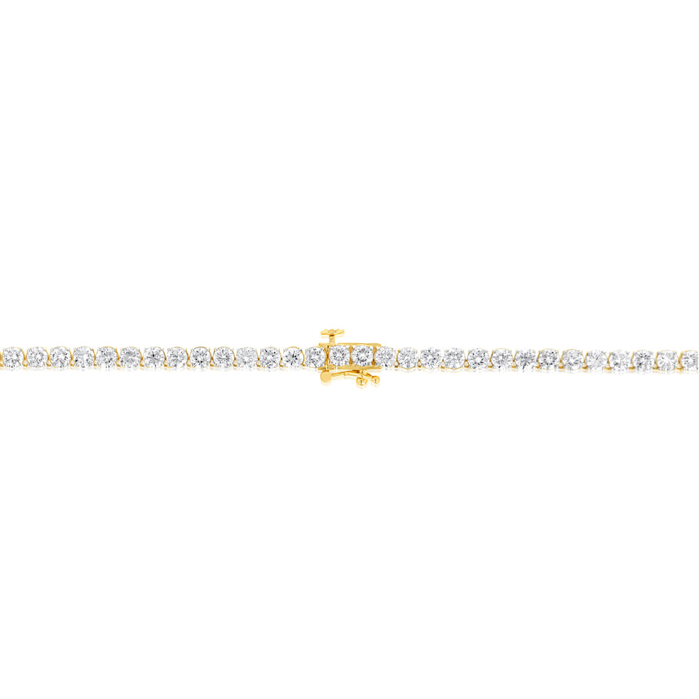Luminesce Lab Grown 20 Carats Diamond Tennis Necklace in 9ct Yellow Gold