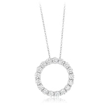Load image into Gallery viewer, Luminesce Lab Grown 2 Carat Diamond Circle Pendant in Sterling Silver