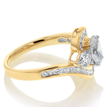 Load image into Gallery viewer, Luminesce Lab Grown 2 Carats Solitaire Diamond Ring with Channel Set Side Diamonds in 9ct Yellow Gold
