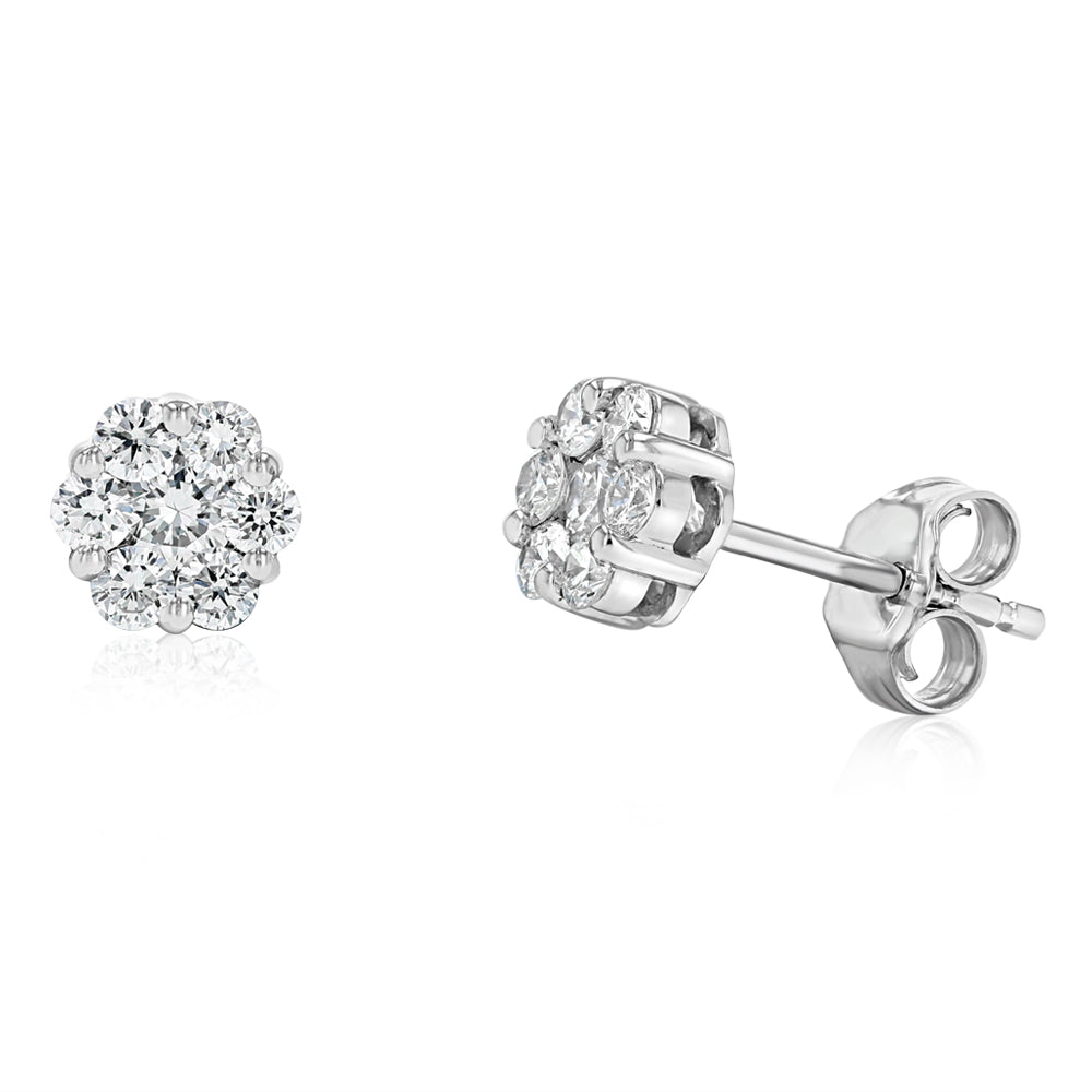 Luminesce Lab Grown 1/2 Carat Diamond Stud Earrings in 9ct White Gold
