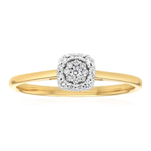 Load image into Gallery viewer, Luminesce Lab Grown 0.15 Carat Diamond Cluster Dress Ring in 9ct Yellow Gold