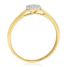 Load image into Gallery viewer, Luminesce Lab Grown 0.15 Carat Diamond Cluster Dress Ring in 9ct Yellow Gold