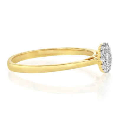 Luminesce Lab Grown 0.15 Carat Diamond Cluster Dress Ring in 9ct Yellow Gold