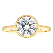 Load image into Gallery viewer, Luminesce Lab Grown 2 Carat Diamond Solitaire Bezel Ring in 14ct Yellow Gold