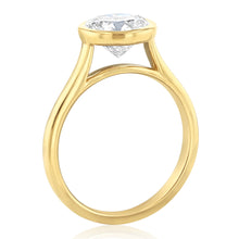 Load image into Gallery viewer, Luminesce Lab Grown 2 Carat Diamond Solitaire Bezel Ring in 14ct Yellow Gold