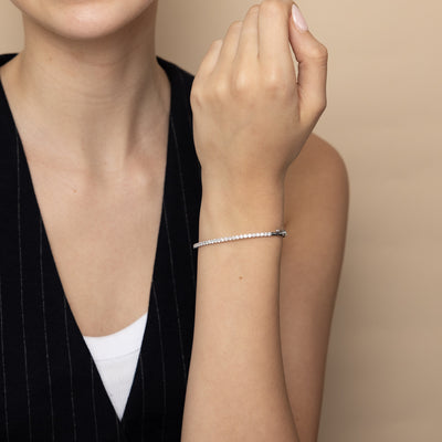 Luminesce Lab Grown 1.5 Carats Diamond Bangle in Sterling Silver