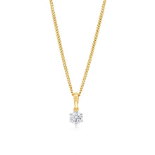 Load image into Gallery viewer, Luminesce Lab Grown 1/4 Carat Solitaire Diamond Pendant in 9ct Yellow Gold