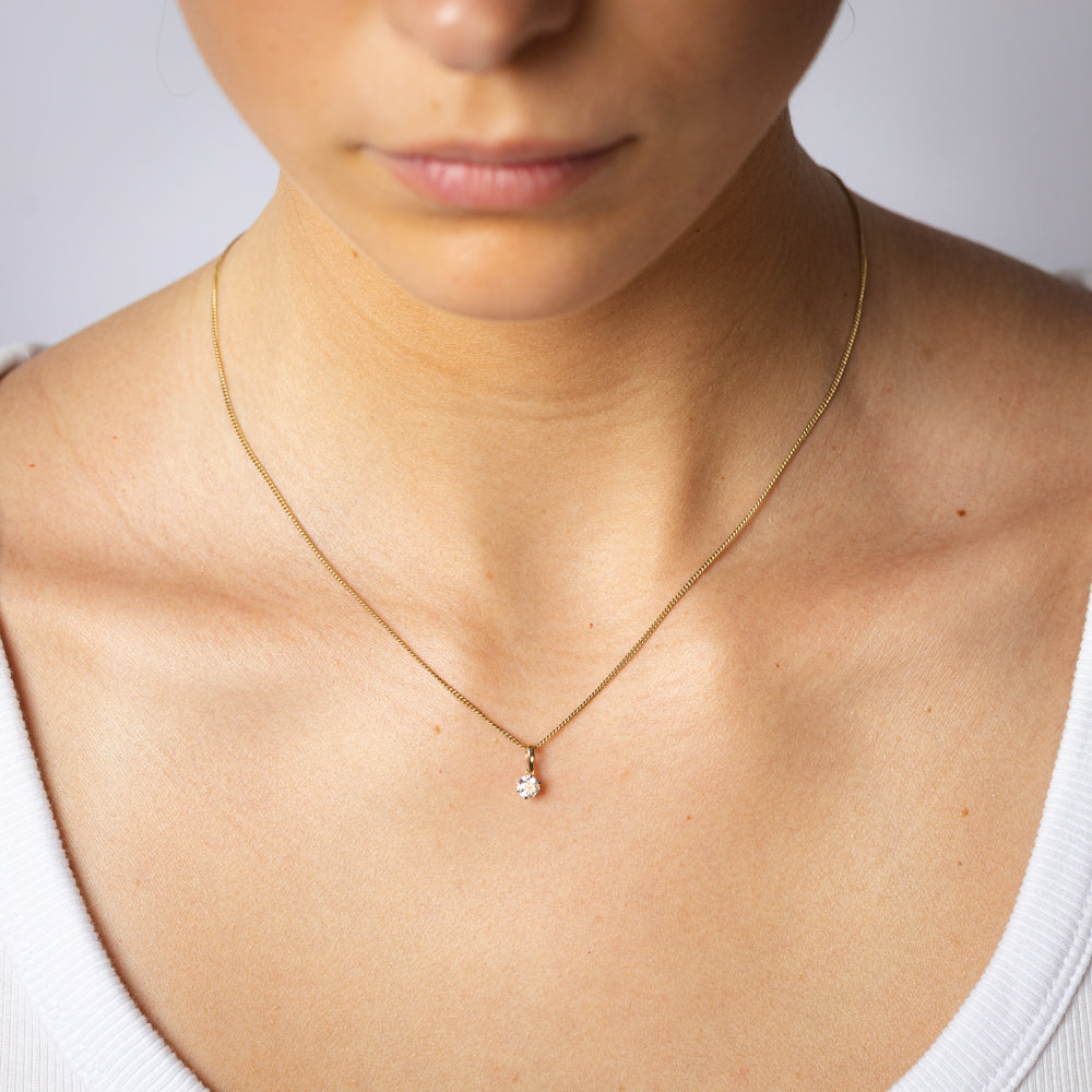 Luminesce Lab Grown 1/4 Carat Solitaire Diamond Pendant in 9ct Yellow Gold