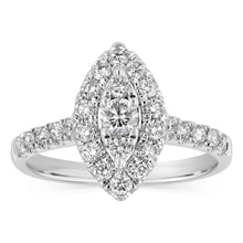 Load image into Gallery viewer, Luminesce Lab Grown 3/4 Carat Diamond Marquise Ring Shape in 9ct White Gold