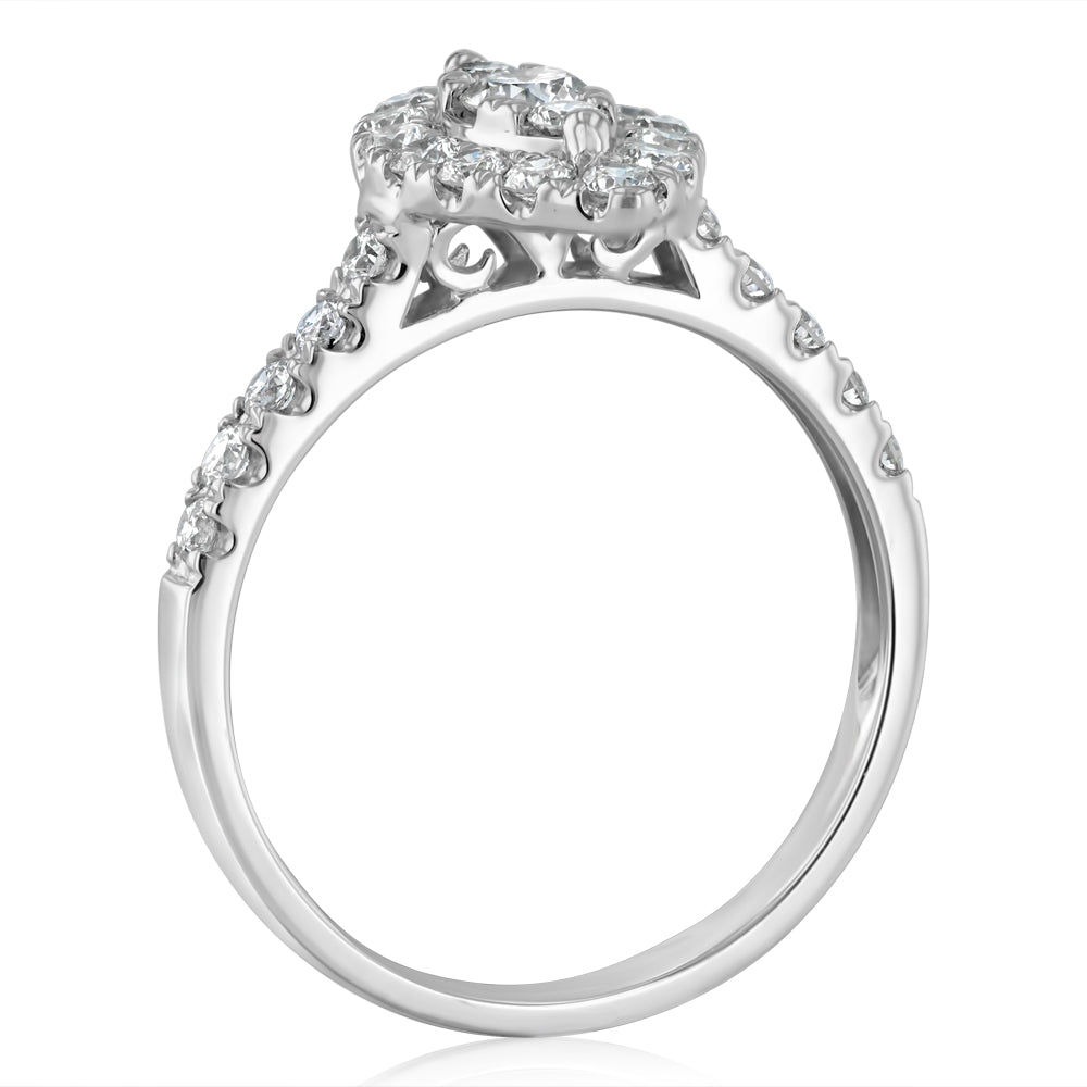 Luminesce Lab Grown 3/4 Carat Diamond Marquise Ring Shape in 9ct White Gold