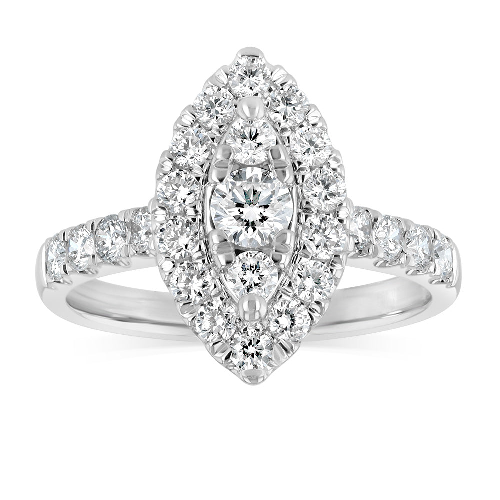 Luminesce Lab Grown 1 Carat Diamond Marquise Ring Shape in 9ct White Gold