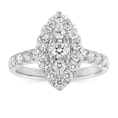 Luminesce Lab Grown 1 Carat Diamond Marquise Ring Shape in 9ct White Gold
