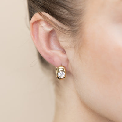 Luminesce Lab Grown 1.5 Carats Diamond Hoop Earrings in Gold Plated Sterling Silver