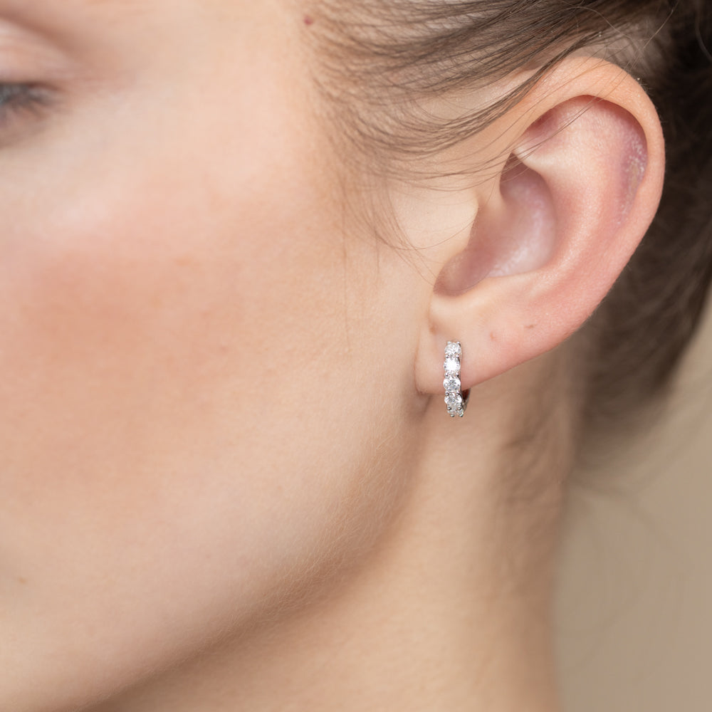 Luminesce Lab Grown 3/4 Carat Diamond Hoop Earrings in Sterling Silver