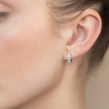 Load image into Gallery viewer, Luminesce Lab Grown 3/4 Carat Diamond Hoop Earrings in Sterling Silver