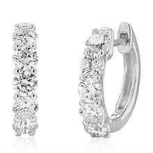 Load image into Gallery viewer, Luminesce Lab Grown 2 Carats Diamond Hoop Earrings in Sterling Silver