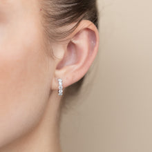 Load image into Gallery viewer, Luminesce Lab Grown 2 Carats Diamond Hoop Earrings in Sterling Silver