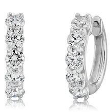 Load image into Gallery viewer, Luminesce Lab Grown 3 Carats Diamond Hoop Earrings in Sterling Silver
