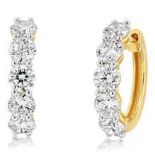 Load image into Gallery viewer, Luminesce Lab Grown 3 Carats Diamond Hoop Earrings in 9ct Yellow Gold