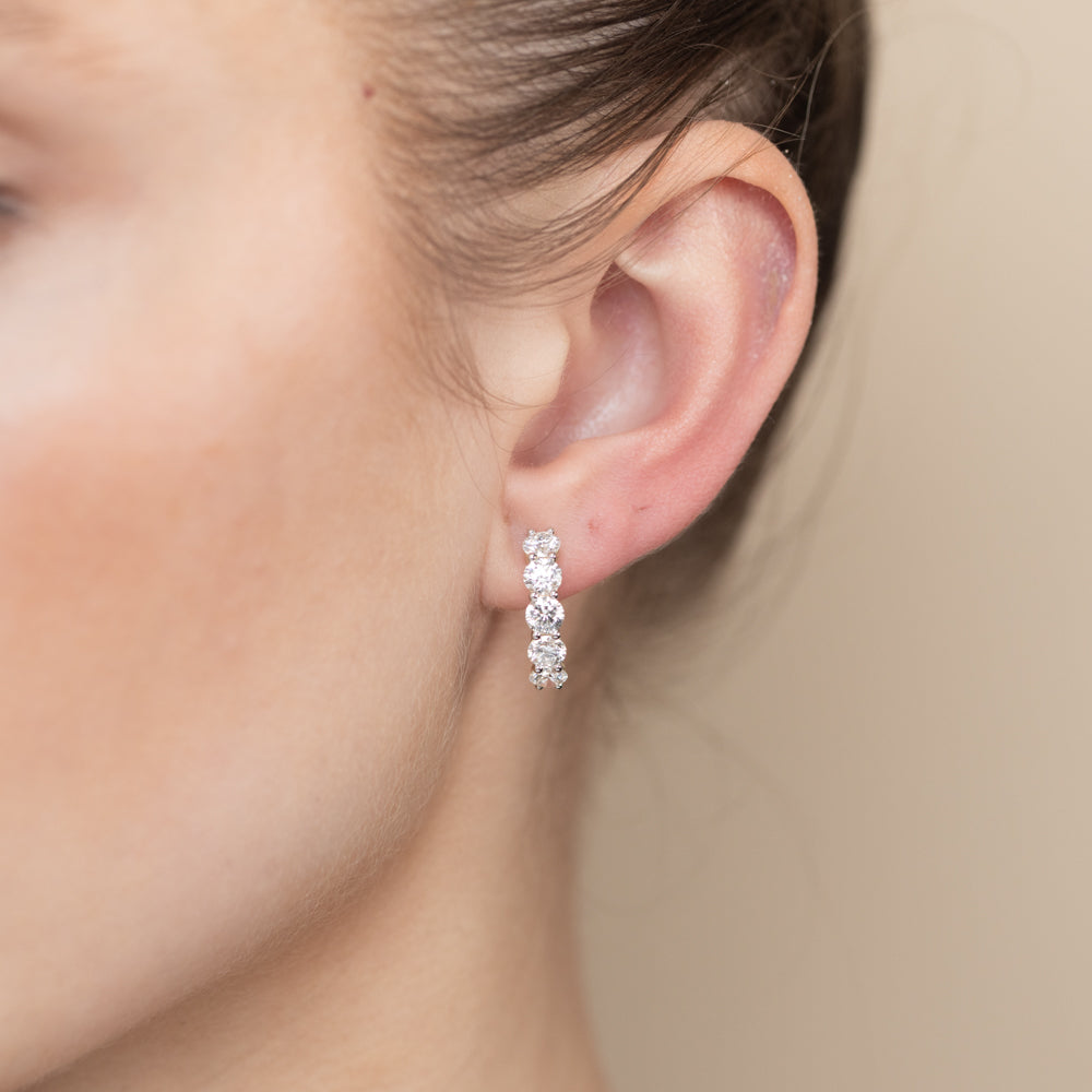 Luminesce Lab Grown 3 Carats Diamond Hoop Earrings in 9ct Yellow Gold